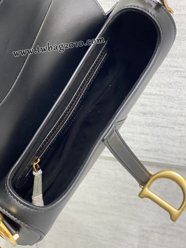 Dior专柜新款迪奥顶级原单原厂皮黑色平纹大号经典马鞍包 djfk1084